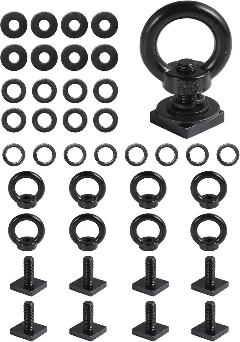 moroinriz T Track Mount Tie Down Anchor for Roof Rack, M8 Heavy Duty Ring Shaped Eye Bolt, Stainless Steel T Bolt Eye Nut Tie Down Rings for Holding Bungee Cord, Ropes, Hooks - Image 1